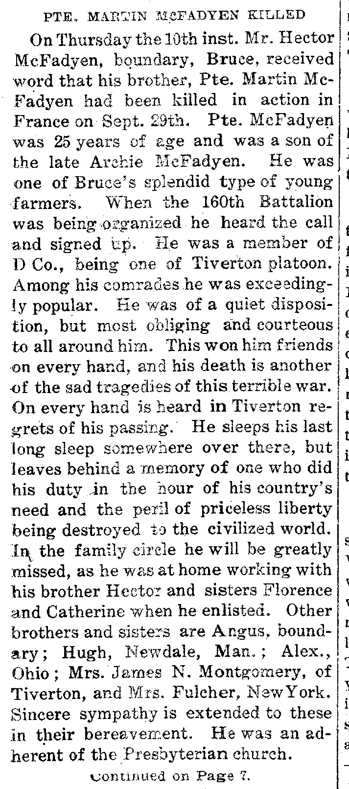 The Kincardine Reporter, October 31, 1918
